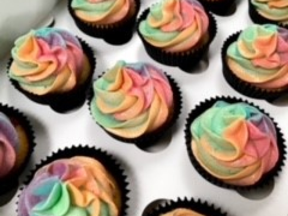 Zelfgemaakte cupcakes per doos van 12 stuks