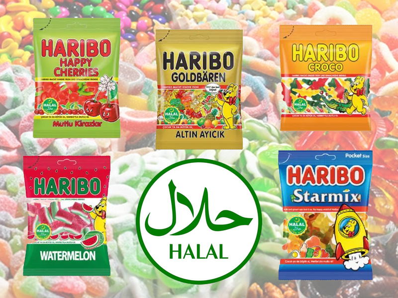 Ingekochte halal snoep van het merk Haribo